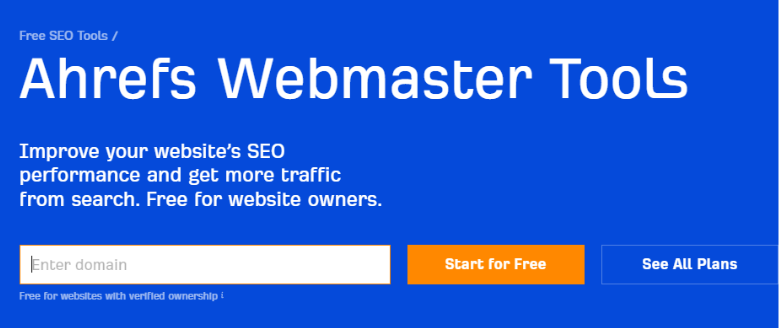 Ahrefs Webmaster Tools
